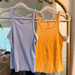 Gap Blue and Yellow Tank Tops